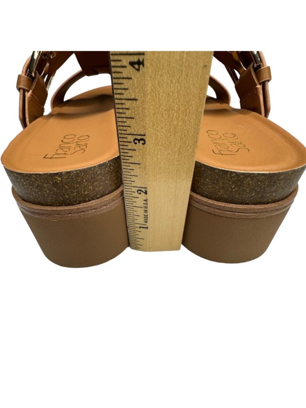 Franco Sarto Sandals Womens Size 11 Tan Leather Platform Patsy Buckle Detail NEW - Picture 13 of 14